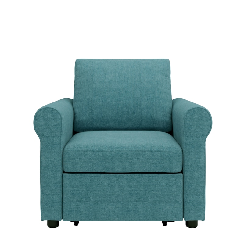 3-in-1 Linen Sofa Bed Chair with Adjustable Backrest and Folding Single Bed for Living Room Apartment