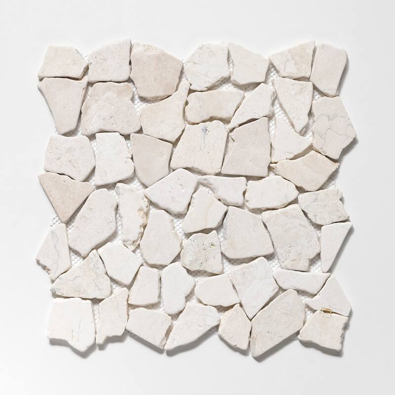 Fit Mosaic 11 in. x 11 in. Marble Mesh-Mounted Mosaic Wall and Floor Tile
