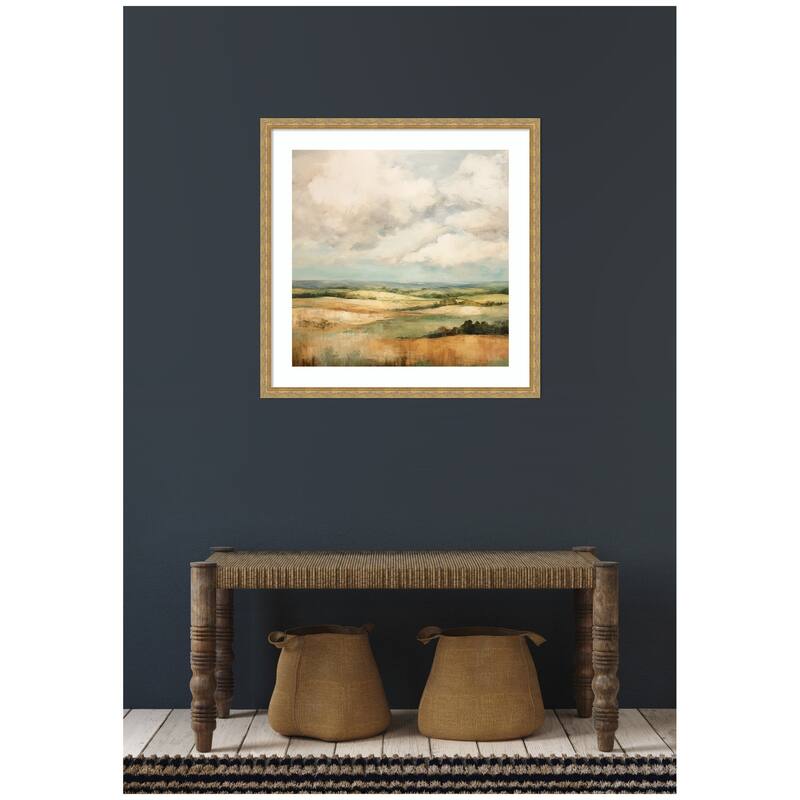 Kate and Laurel Framed Art Rolling Hills Abstract Landscape by The Creative Bunch Studio