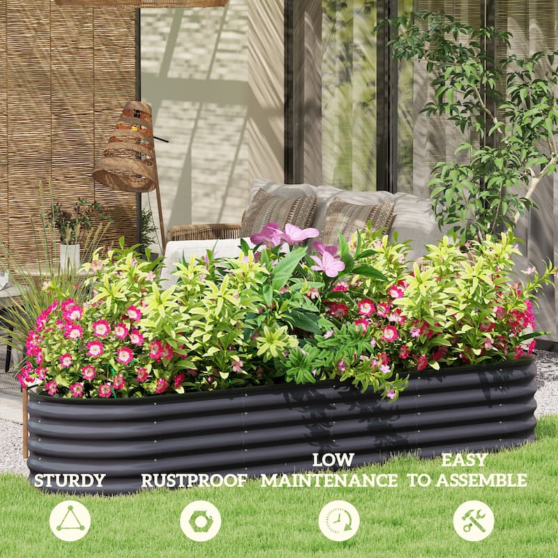 Galvanized Steel Raised Garden Bed with Modular Design