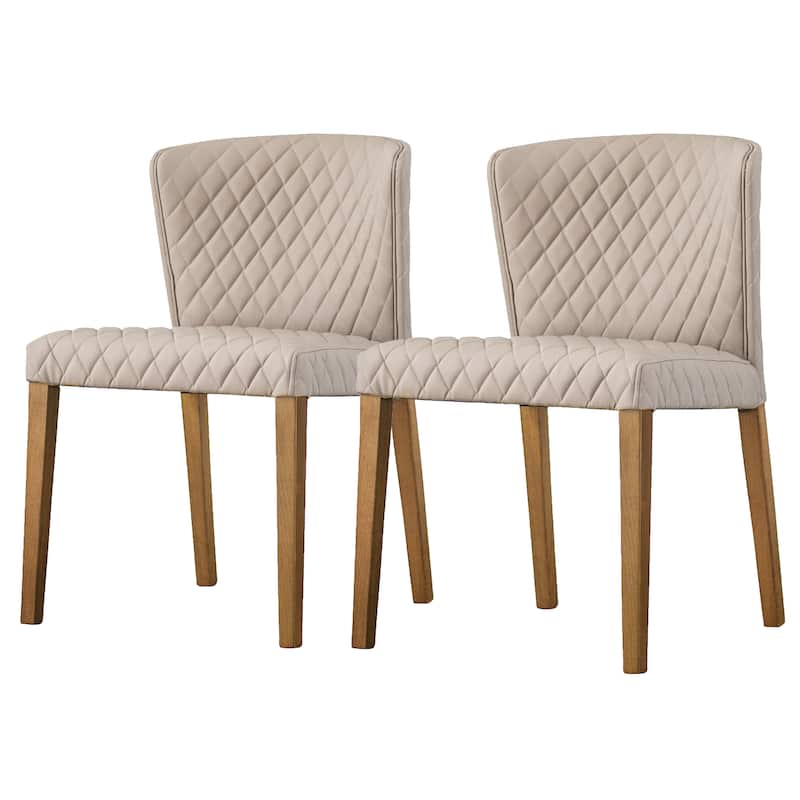 NPD Furniture Albie Diamond Stitching Faux Leather Dining Chair (Set of 2)