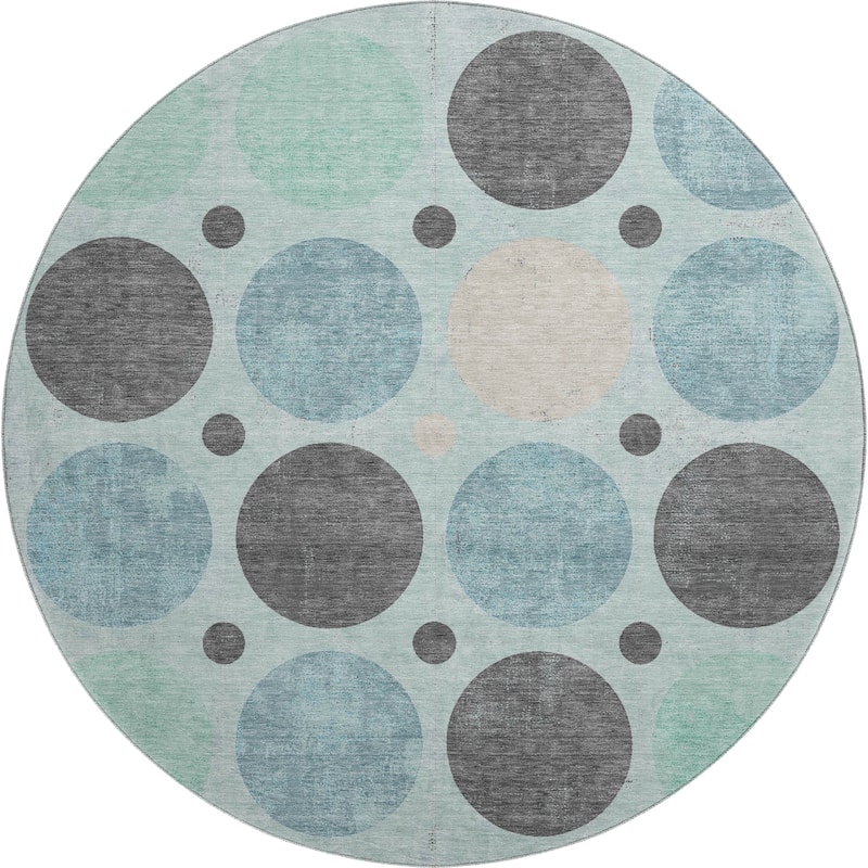Premium Washable Super Soft Casual Circles Mayfield Rug