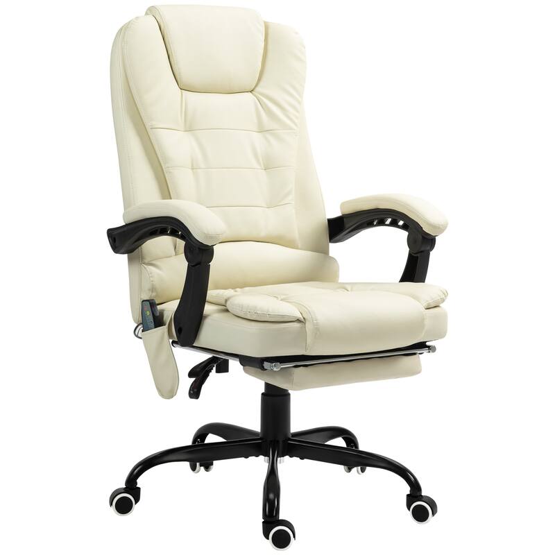 7-Point Vibrating Massage Office Chair with Lumbar Support, Footrest, Reclining Back, Adjustable Height