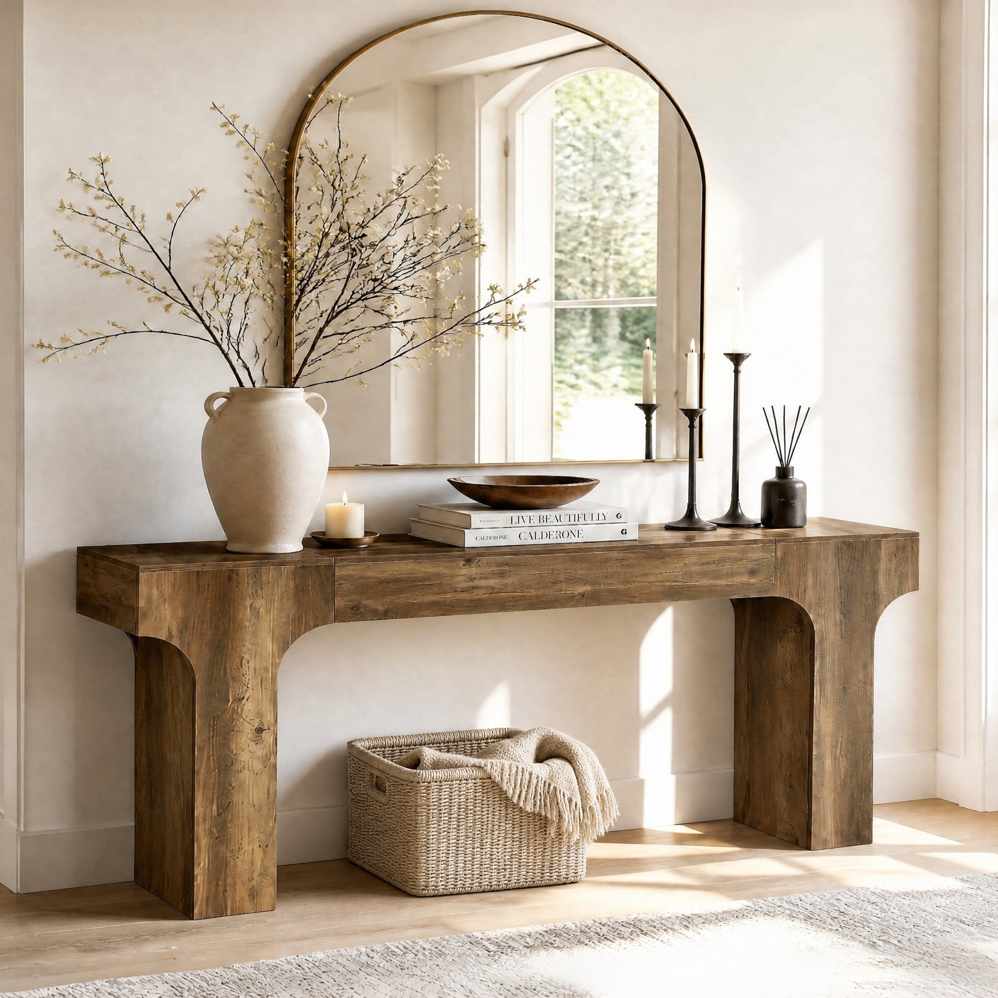 79-Inch Sofa Console Table for Entryway, Extra Long Couch Table Behind Sofa, Entry Table for Living Room, Hallway, Entrance