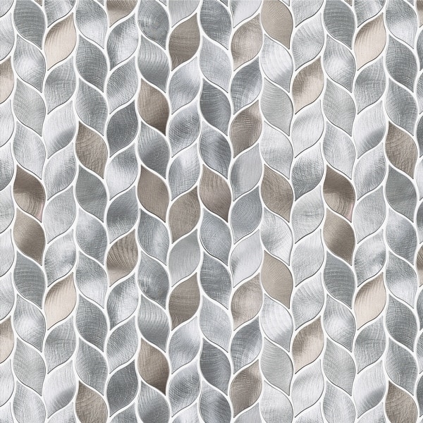 Tilegen Leaf Shape 2 75 X 1 25 Aluminum Metal Mosaic Tile In Silver Bronze Wall Tile 10 Sheets 11sqft Overstock 27973199