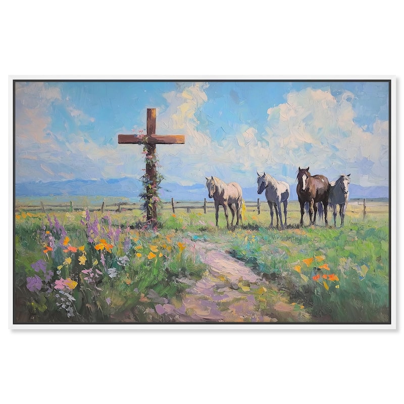 Faithful Pasture Canvas by Art Remedy - White - 24" x 16"
