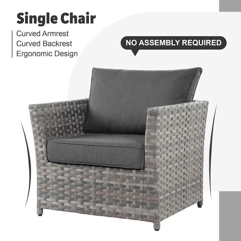 XIZZI 10-piece Patio Wicker Furniture Set with Fire Pit