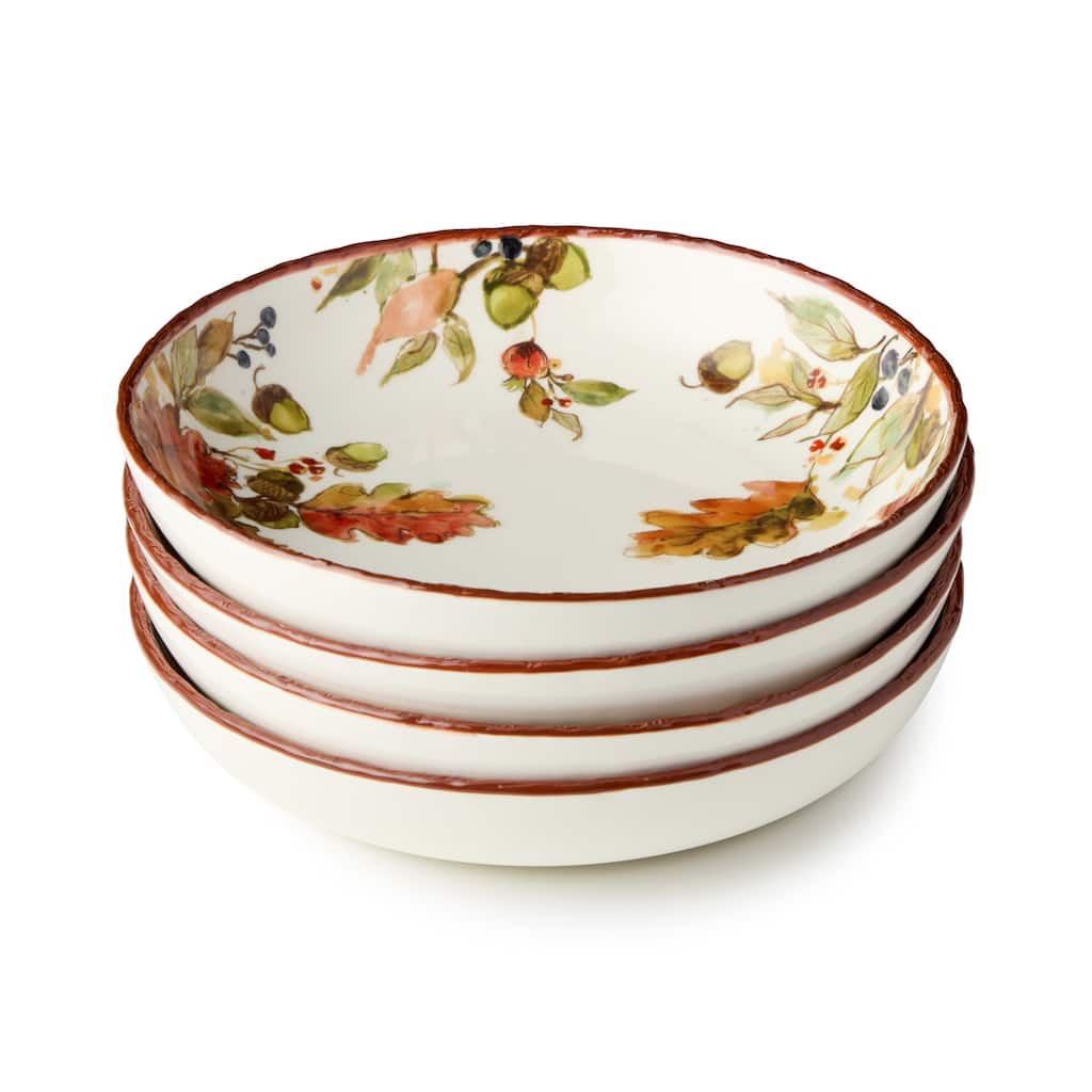 Certified International Autumn Meadows Set of 4 Soup Bowls 9in x 2in - 9" L x 9" W x 2" H