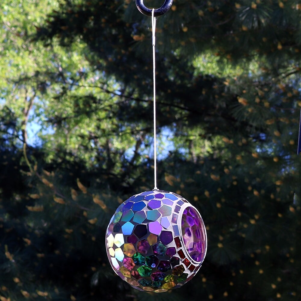 Shop Sunnydaze Outdoor Round Glass Mosaic Hanging Outdoor Bird
