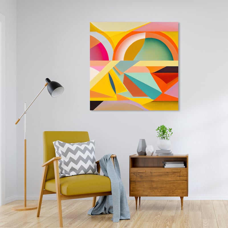 Wynwood Studio Canvas Abstract Understanding Yellow and Mid-Century Modern Wall Art Canvas Print - 30 x 30