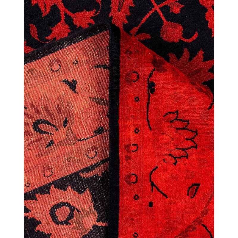 Overdyed, One-of-a-Kind Hand-Knotted Area Rug - Orange - 4' 1" x 6' 1"