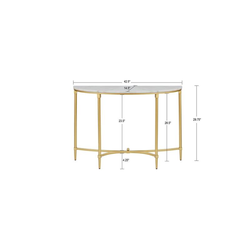 Madison Park Signature Bordeaux White/Gold-tone Marble/Metal Console Table
