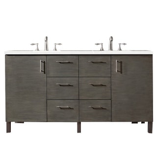 James Martin Vanities Metropolitan 60" Double Vanity, Silver Oak