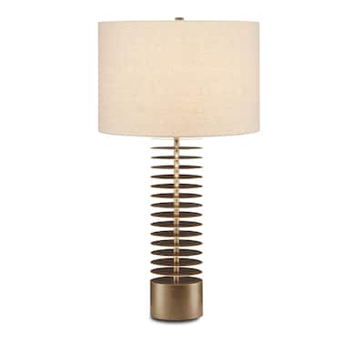 Currey & Company Walwyn Brass Table Lamp - 33.25"h x 18"dia