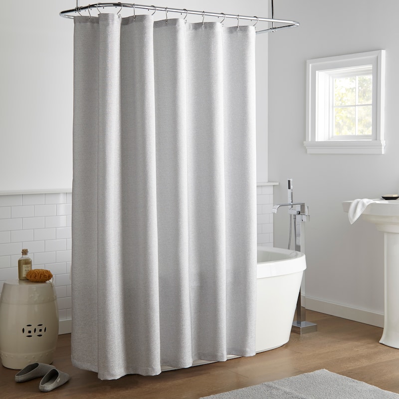 Nanshing Freda Metallic Buttonhole Top Shower Curtain - Grey