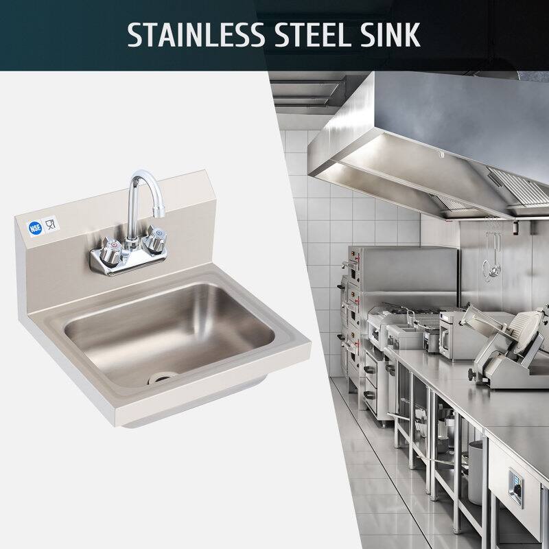 CO-Z Drop-In & Wall-Mount Laundry Kitchen Sink with Faucet Stainless Steel