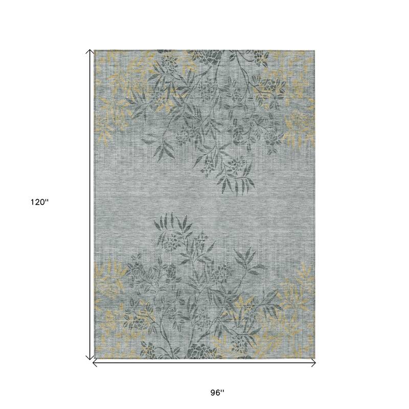 HomeRoots Floral Transitional Rectangle Outdoor Rug