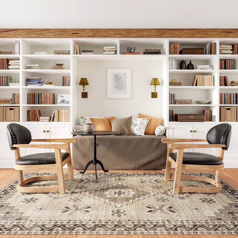 Clovebud Geometric Machine Washable Area Rug - 5' x 8' - Beige