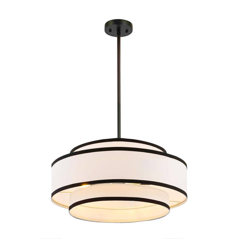 GetLedel 4-Light Double Shaded Drum Chandelier