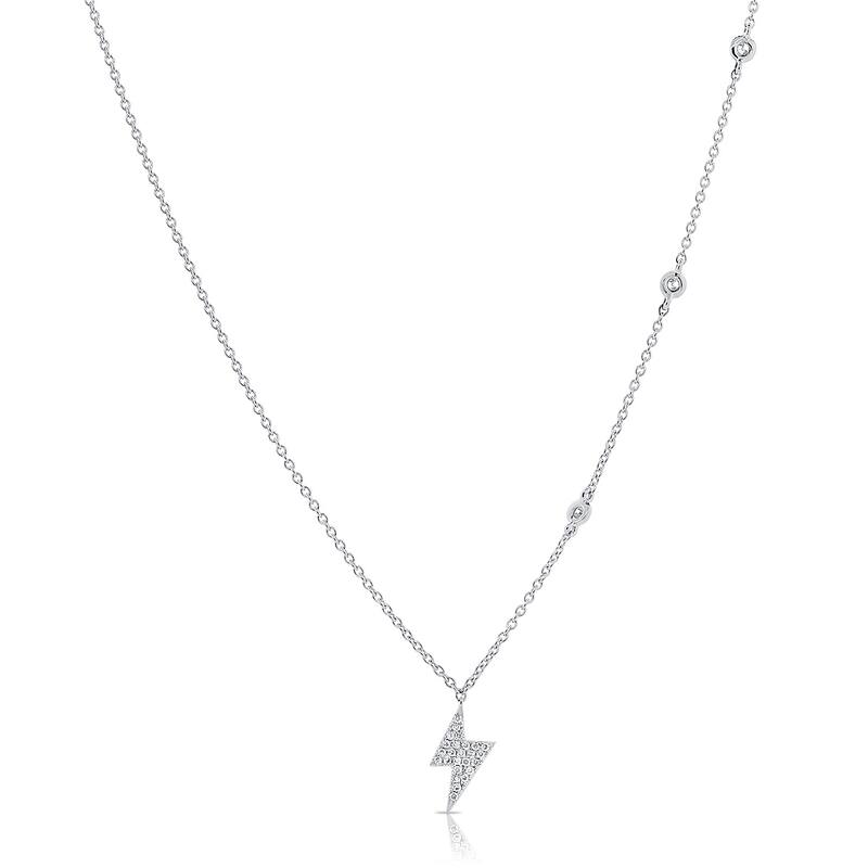 Joelle Collection Diamond Lightning Bolt 14K Gold Necklace 1/10 ct. TDW