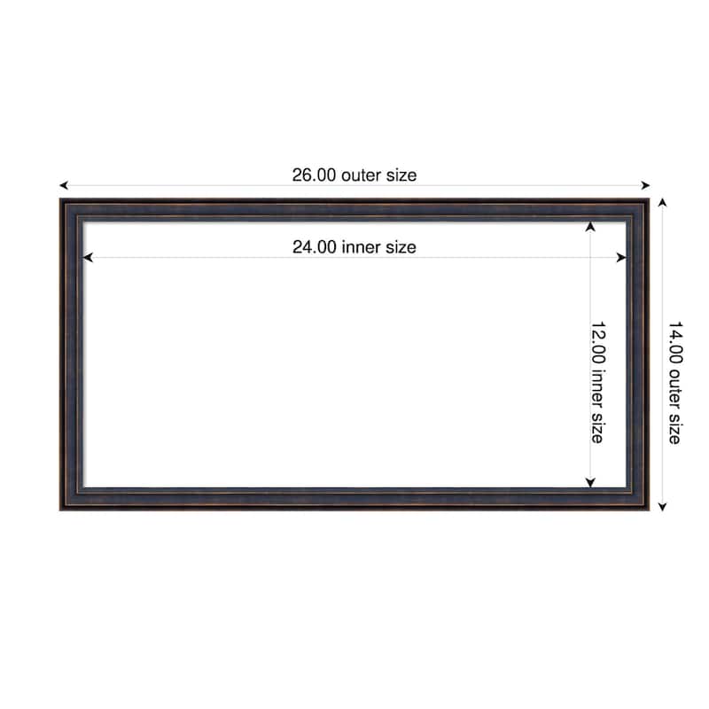 Amanti Art Dark Bronze Scoop Framed Dry Erase Magnetic Board - 26 x 14 in