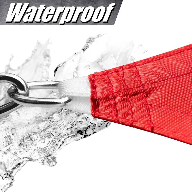 ColourTreeUSA Waterproof Triangle Sun Shade Sail w/Hardware Installation Kit + Cable Ropes UV Block 220 GSM