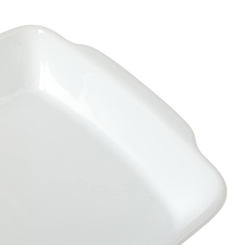 Gibson Home Gracious Dining 2.6Qt with Lid or 2.5Qt White Stoneware Baking Dish with Multi-Purpose Lid - Rectangular