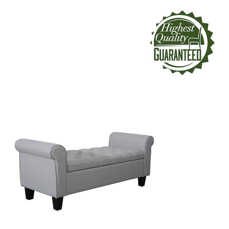Porthos Home Theon Fabric Flip Top Button Tufted Storage Bench