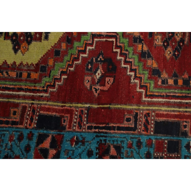 Hand Knotted Oriental 100% Wool Carpet Traditional Tribal Red Ardebil Runner Rug - 10' 6'' X 3' 0''