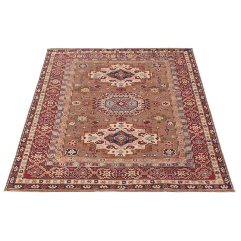 ECARPETGALLERY Hand-knotted Uzbek Ghazni Brown Wool Rug - 5'2 x 6'9