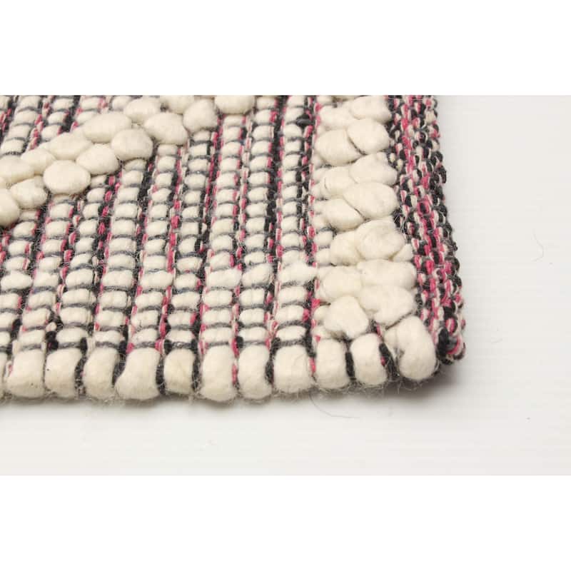 ECARPETGALLERY Braid weave Sienna Cream Wool Rug - 4'11 x 8'2