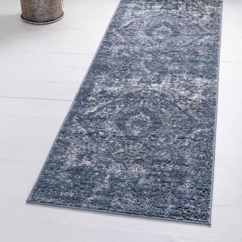 Transitional Wedo Collection Area Rug - 2'2"x6' - Blue