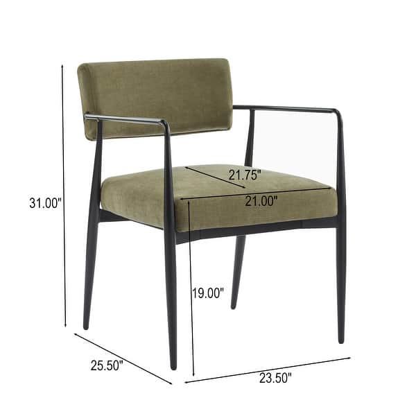 dimension image slide 1 of 2, Christopher Knight Home - Alice Metal Dining Arm Chair Set of 2