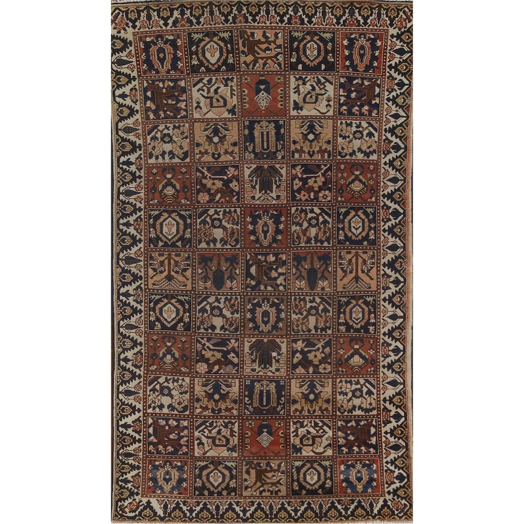 Multi-Color Bakhtiari Persian Vintage Rug Hand-Knotted Wool Carpet - 5'4"x 9'11"