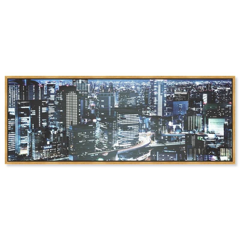 City Cosmos Tokyo Panoramic Canvas by Art Remedy - Gold - 54" x 20"