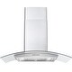preview thumbnail 1 of 8, Cosmo 36 in. Ducted Wall Mount Range Hood in Stainless Steel with Push Button Control, LED Lighting and Permanent Filters