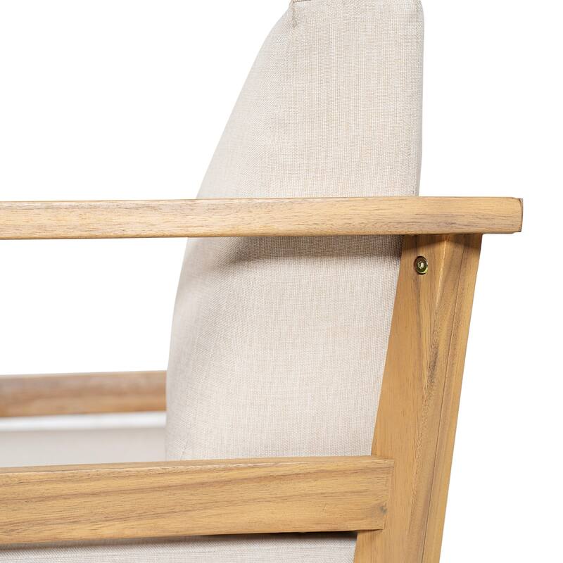 Scott Living - Marcellus Acacia Wood Outdoor Club Armchair with Cushion