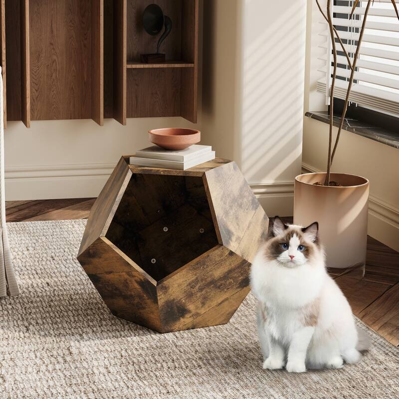 25.98in Stylish MDF Cat Kennel Side Table