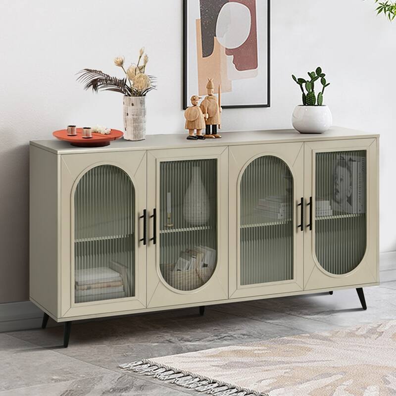 Storage Cabinets with Adjustable Shelves for 65 Inch - Antique Gold