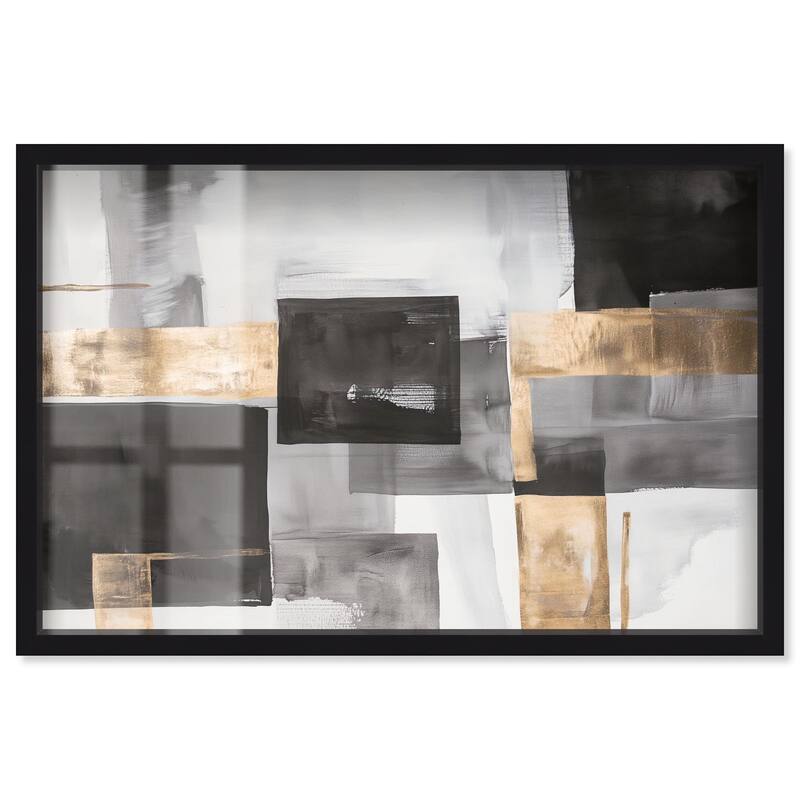 Graphite and Glimmer I Shadowbox by Art Remedy - Black - 30" x 20"