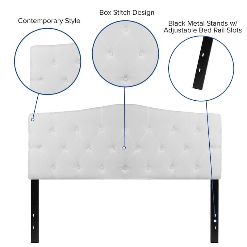 Arched Button Tufted Upholstered Headboard