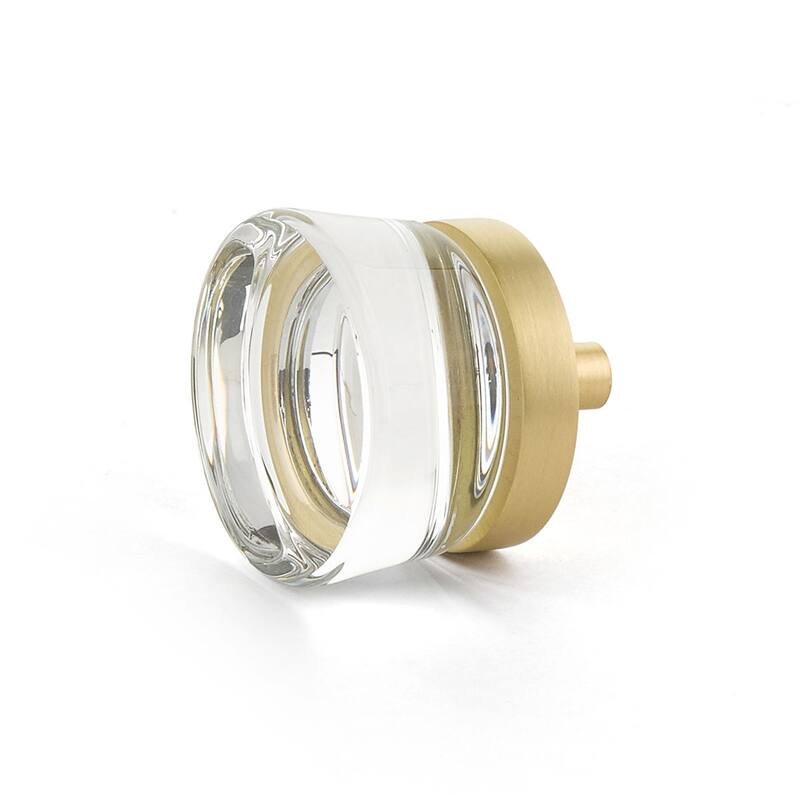 Schaub and Company City Lights 1-3/8" Contemporary Flat Disc Glass - Satin Brass