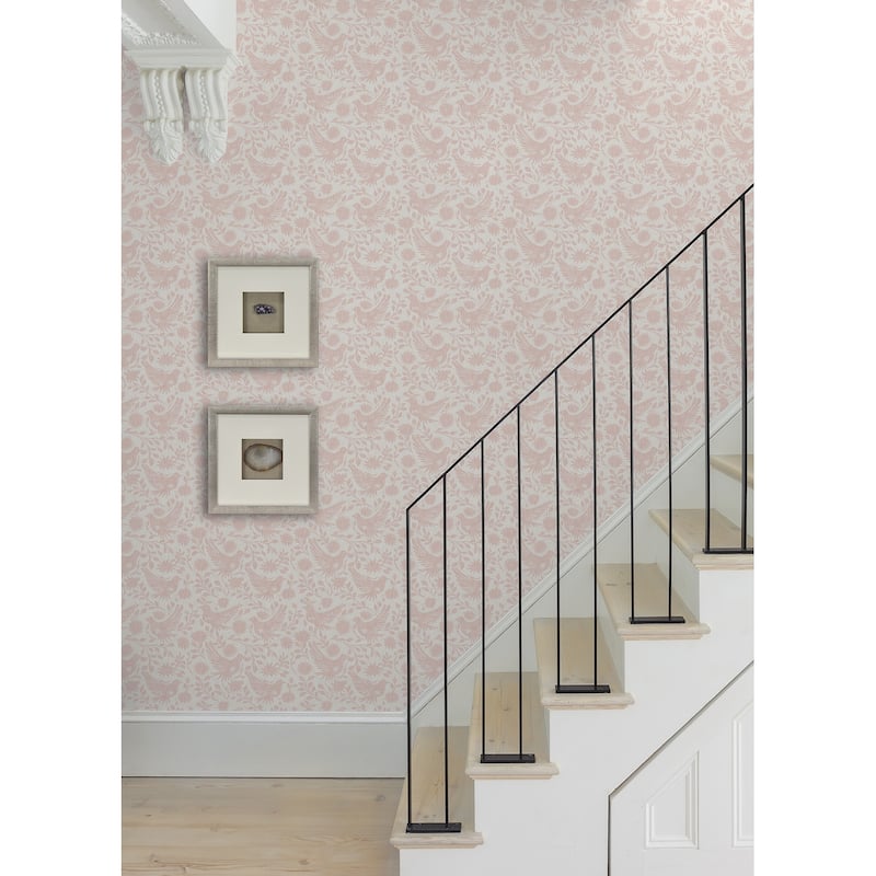 NuWallpaper Waverly Winged Serenade Pink Peel and Stick Wallpaper - N/A