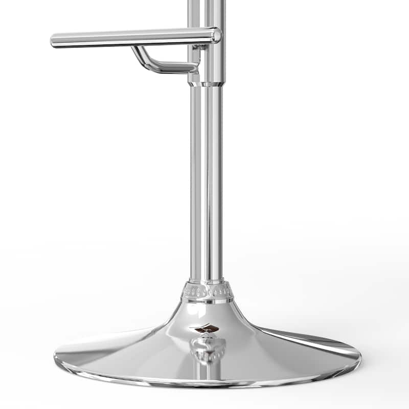 WYNDENHALL Caylor Mid Century Modern Adjustable Swivel Bar Stool - 18.5" D x 23.8" W x 35.75-44"H