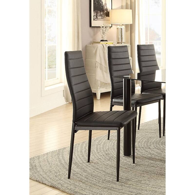 Bi-Cast Vinyl Side Chairs With Curvy Backs, Set of 2, Black - 39 H x 20 W x 16.75 L Inches