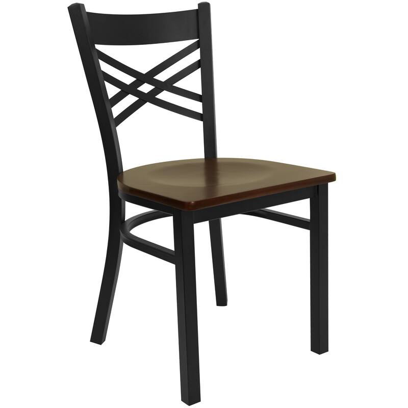 Steel X-back Restaurant Chair (Set of 2) - 16.5"W x 17"D x 32.25"H