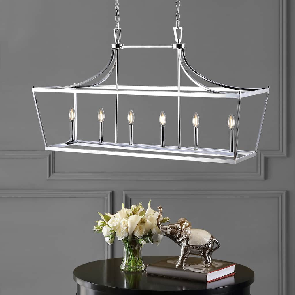 SAFAVIEH Lighting Tomma 6-light Pendant - 49"x15"x32-104" - 49Wx15Dx104H