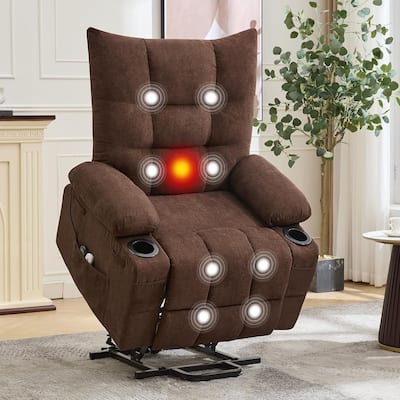 Oversized Power Lift Recliner Chair with Massage and Heat, Swivel Rocker Recliner for Elderly