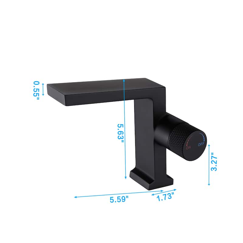 Luxury 5.6''H Bathroom Sink Faucet Single Hole in Black/Gold - Matte Black