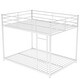 preview thumbnail 4 of 30, Full over Full Low Bunk Bed with Ladder, White Metal Frame